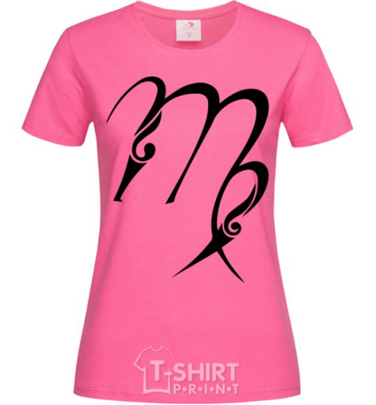 Женская футболка Дева знак Ярко-розовый фото