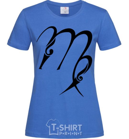 Women's T-shirt Virgo sign royal-blue фото