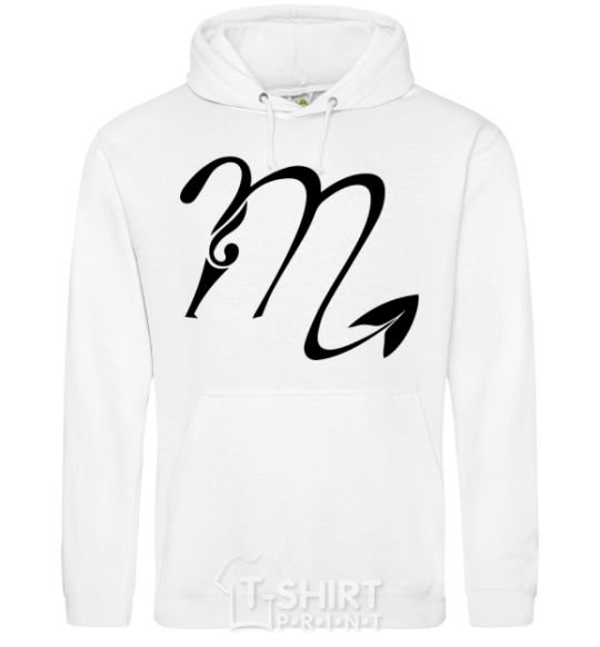 Men`s hoodie Scorpio sign White фото