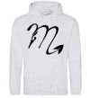 Men`s hoodie Scorpio sign sport-grey фото