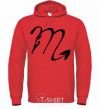 Men`s hoodie Scorpio sign bright-red фото