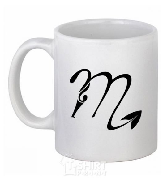 Ceramic mug Scorpio sign White фото