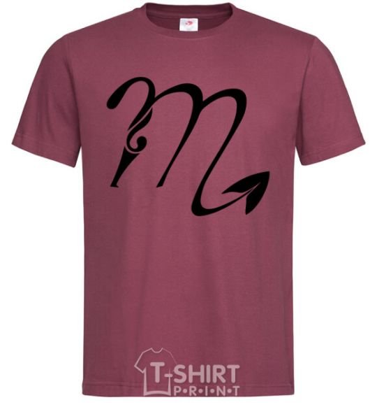 Men's T-Shirt Scorpio sign burgundy фото