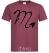 Men's T-Shirt Scorpio sign burgundy фото