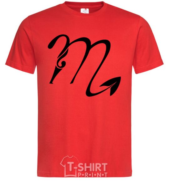 Men's T-Shirt Scorpio sign red фото