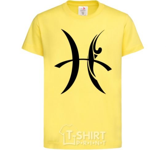 Kids T-shirt Pisces sign cornsilk фото