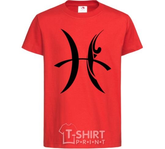 Kids T-shirt Pisces sign red фото