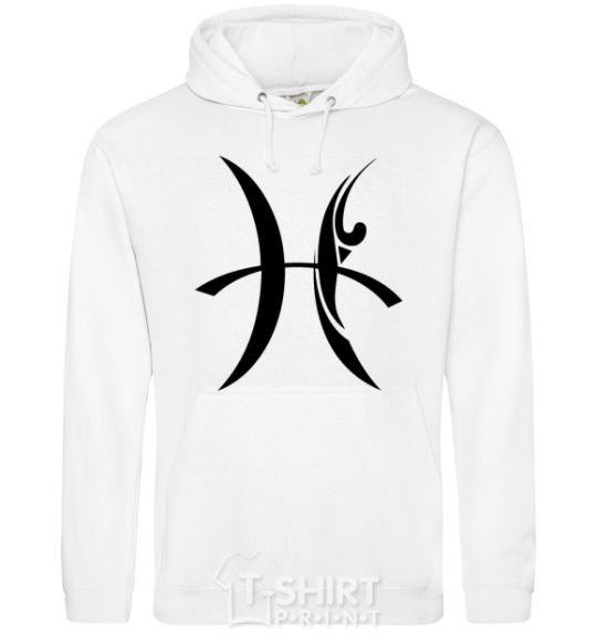 Men`s hoodie Pisces sign White фото
