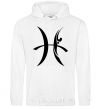 Men`s hoodie Pisces sign White фото