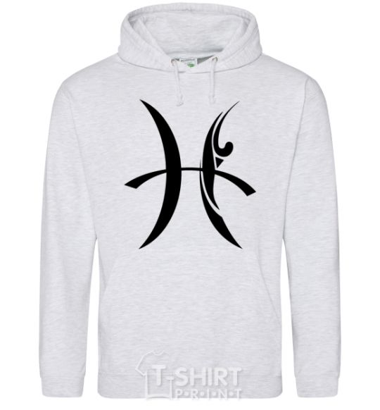 Men`s hoodie Pisces sign sport-grey фото