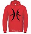 Men`s hoodie Pisces sign bright-red фото