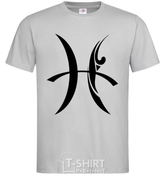 Men's T-Shirt Pisces sign grey фото