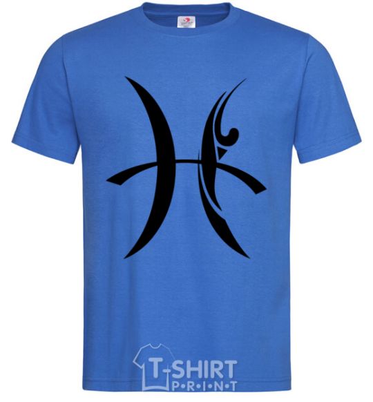 Men's T-Shirt Pisces sign royal-blue фото