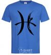 Men's T-Shirt Pisces sign royal-blue фото