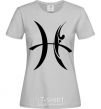 Women's T-shirt Pisces sign grey фото