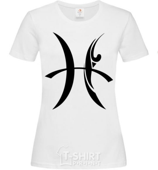 Women's T-shirt Pisces sign White фото