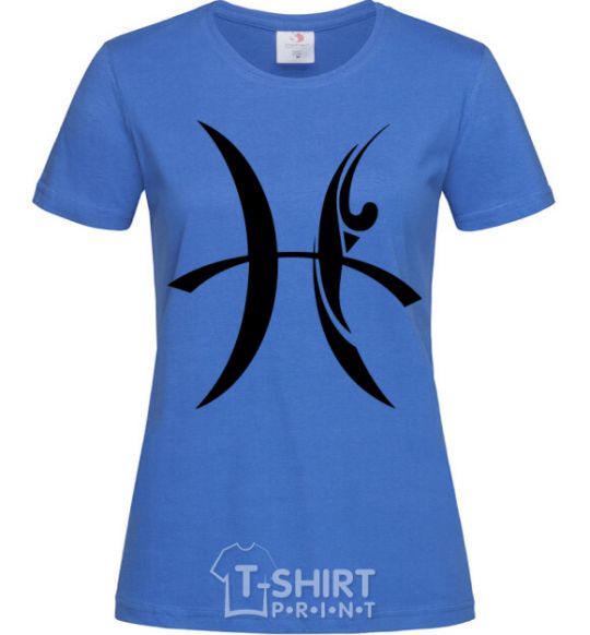 Women's T-shirt Pisces sign royal-blue фото