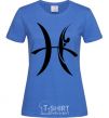 Women's T-shirt Pisces sign royal-blue фото