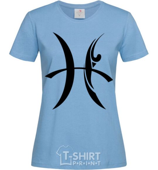 Women's T-shirt Pisces sign sky-blue фото