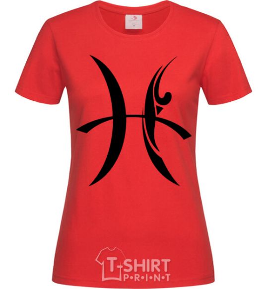 Women's T-shirt Pisces sign red фото