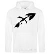 Men`s hoodie Sagittarius sign White фото