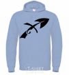 Men`s hoodie Sagittarius sign sky-blue фото