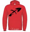 Men`s hoodie Sagittarius sign bright-red фото