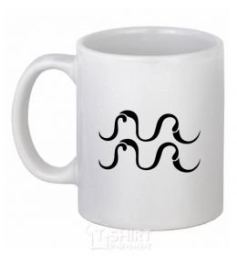 Ceramic mug Aquarius sign White фото