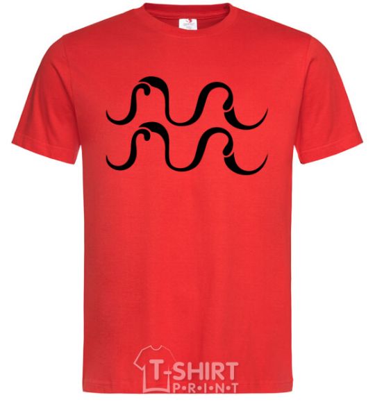 Men's T-Shirt Aquarius sign red фото