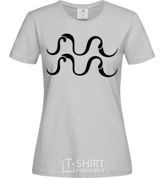 Women's T-shirt Aquarius sign grey фото