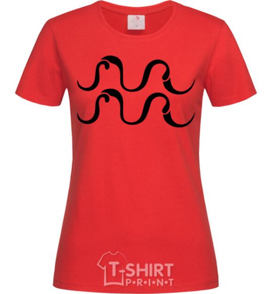 Women's T-shirt Aquarius sign red фото
