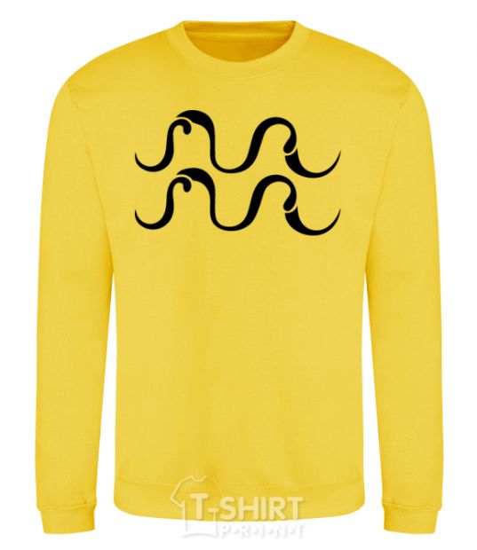 Sweatshirt Aquarius sign yellow фото