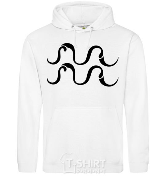 Men`s hoodie Aquarius sign White фото