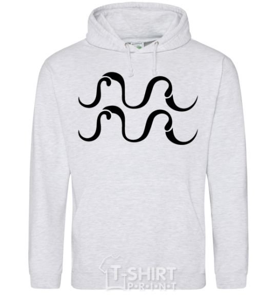 Men`s hoodie Aquarius sign sport-grey фото