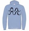 Men`s hoodie Aquarius sign sky-blue фото