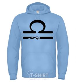 Men`s hoodie Libra sign sky-blue фото