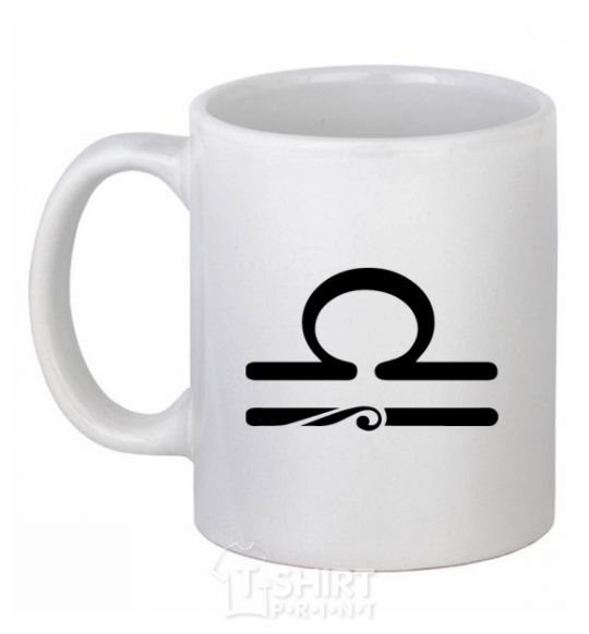 Ceramic mug Libra sign White фото