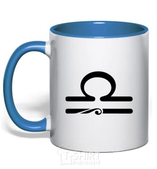 Mug with a colored handle Libra sign royal-blue фото