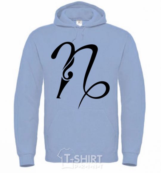 Men`s hoodie Capricorn sign sky-blue фото