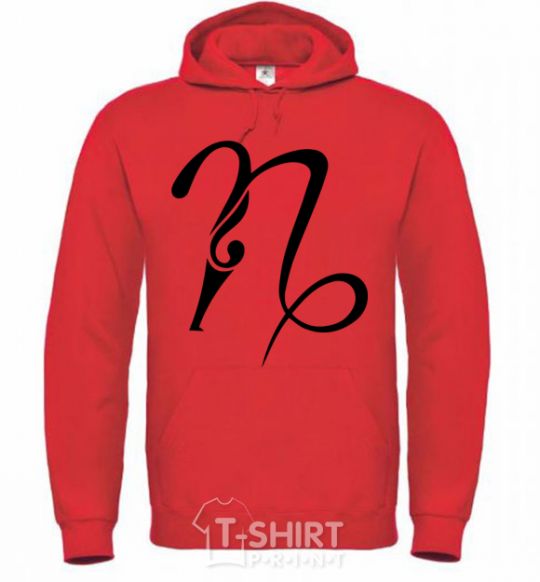 Men`s hoodie Capricorn sign bright-red фото