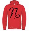Men`s hoodie Capricorn sign bright-red фото
