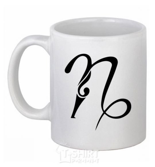 Ceramic mug Capricorn sign White фото