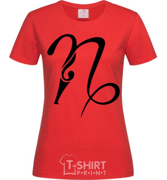 Women's T-shirt Capricorn sign red фото