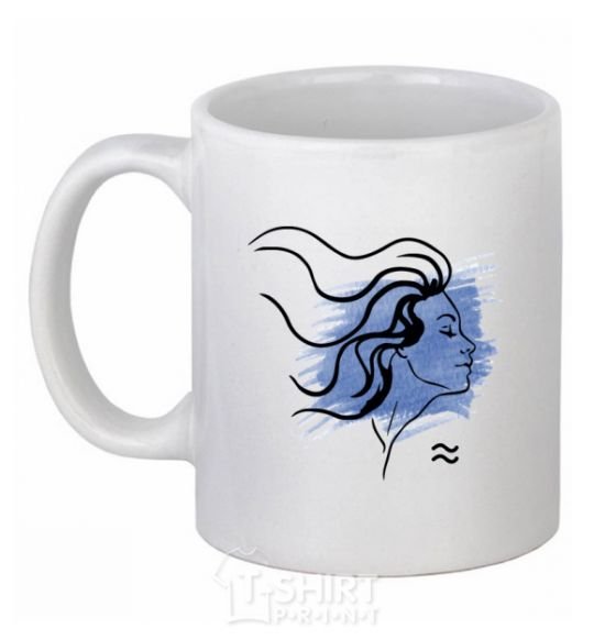 Ceramic mug Aquarius girl White фото