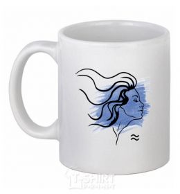 Ceramic mug Aquarius girl White фото