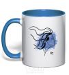 Mug with a colored handle Aquarius girl royal-blue фото