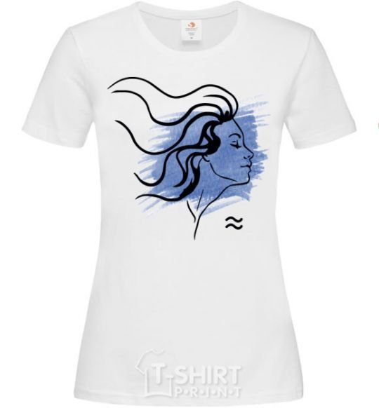 Women's T-shirt Aquarius girl White фото