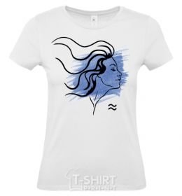 Women's T-shirt Aquarius girl White фото