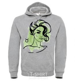 Men`s hoodie Taurus girl sport-grey фото