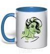 Mug with a colored handle Taurus girl royal-blue фото